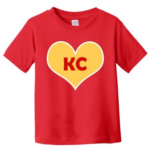 I Love Kansas City KC Football Heart Toddler T-Shirt