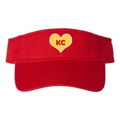 I Love Kansas City KC Football Heart Valucap Bio-Washed Visor