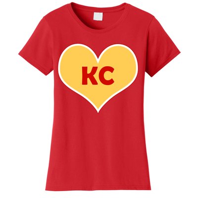 I Love Kansas City KC Football Heart Women's T-Shirt