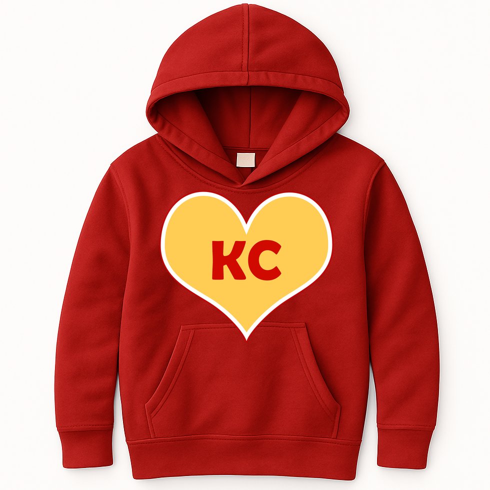I Love Kansas City KC Football Heart Kids Hoodie