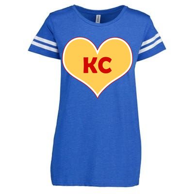 I Love Kansas City KC Football Heart Enza Ladies Jersey Football T-Shirt