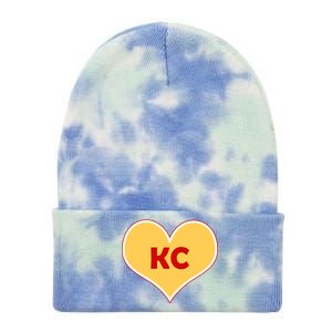 I Love Kansas City KC Football Heart Tie Dye 12in Knit Beanie