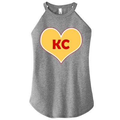 I Love Kansas City KC Football Heart Women's Perfect Tri Rocker Tank