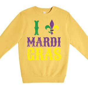 I Love Mardi Gras Premium Crewneck Sweatshirt