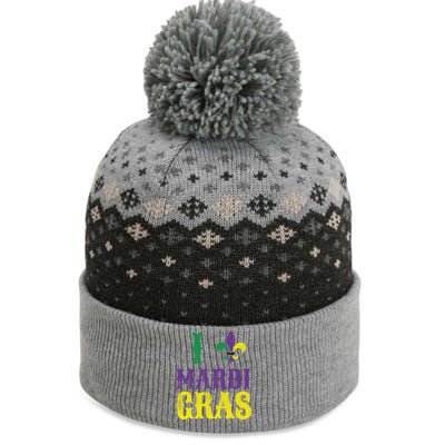 I Love Mardi Gras The Baniff Cuffed Pom Beanie