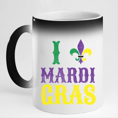 I Love Mardi Gras 11oz Black Color Changing Mug