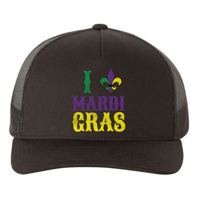 I Love Mardi Gras Yupoong Adult 5-Panel Trucker Hat