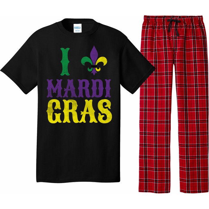 I Love Mardi Gras Pajama Set