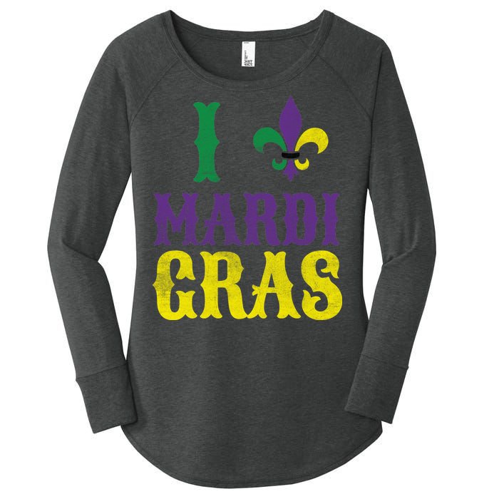 I Love Mardi Gras Women's Perfect Tri Tunic Long Sleeve Shirt