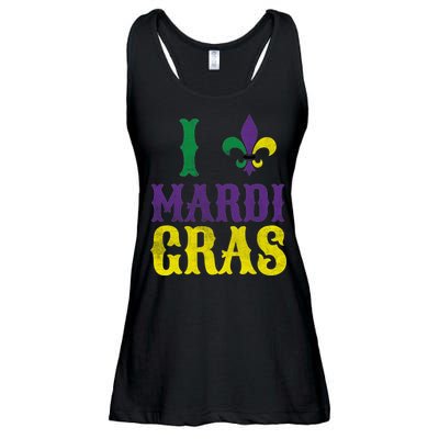 I Love Mardi Gras Ladies Essential Flowy Tank