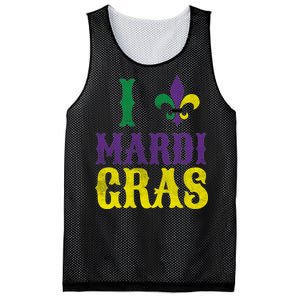 I Love Mardi Gras Mesh Reversible Basketball Jersey Tank