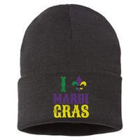 I Love Mardi Gras Sustainable Knit Beanie