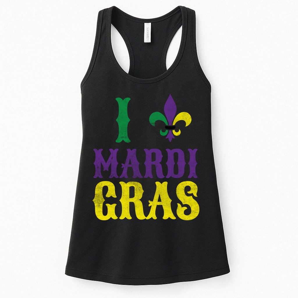 I Love Mardi Gras Womens Tank Top