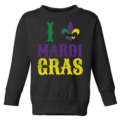 I Love Mardi Gras Toddler Sweatshirt