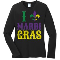 I Love Mardi Gras Ladies Long Sleeve Shirt