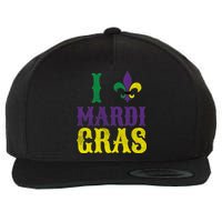 I Love Mardi Gras Wool Snapback Cap