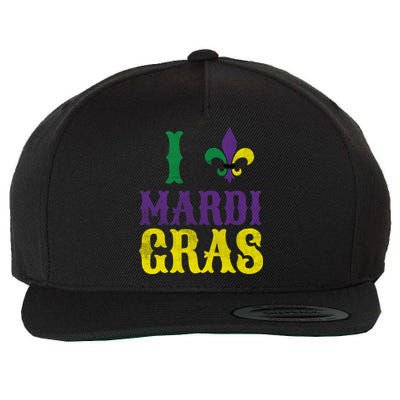 I Love Mardi Gras Wool Snapback Cap