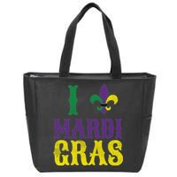 I Love Mardi Gras Zip Tote Bag