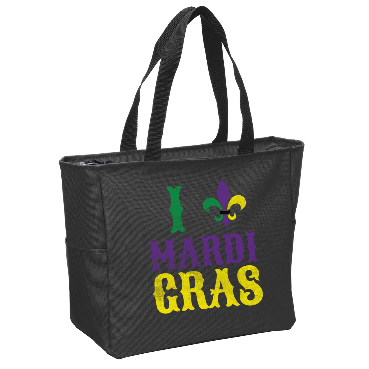 I Love Mardi Gras Zip Tote Bag