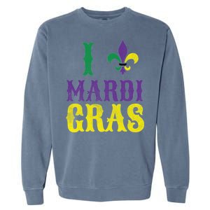 I Love Mardi Gras Garment-Dyed Sweatshirt