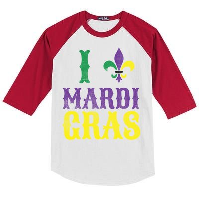 I Love Mardi Gras Kids Colorblock Raglan Jersey