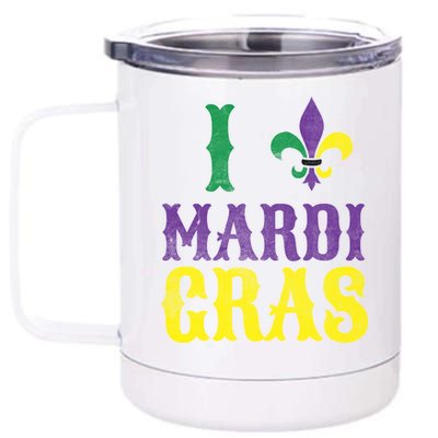 I Love Mardi Gras 12 oz Stainless Steel Tumbler Cup