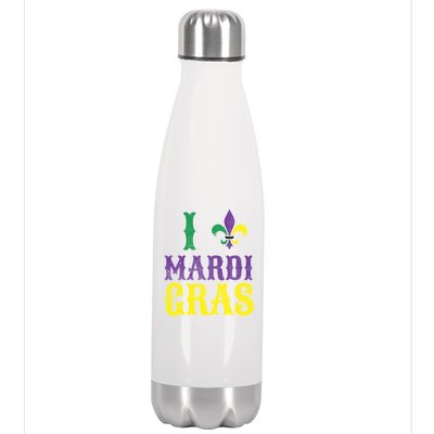 I Love Mardi Gras Stainless Steel Insulated Water Bottle