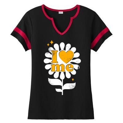 I Love Me Flower Ladies Halftime Notch Neck Tee