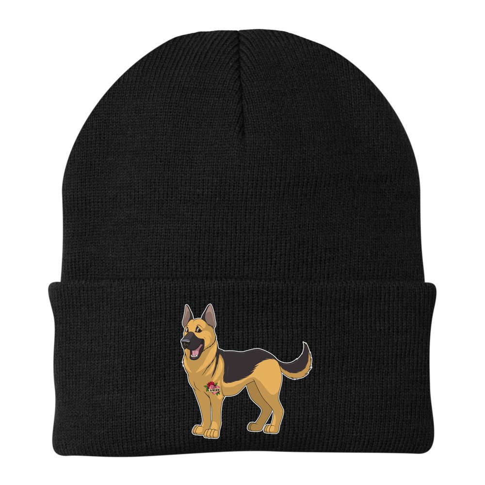 I Love Mom Tattoo German Shepard Beanie