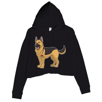 I Love Mom Tattoo German Shepard Crop Fleece Hoodie