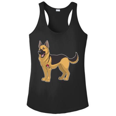 I Love Mom Tattoo German Shepard Ladies PosiCharge Competitor Racerback Tank