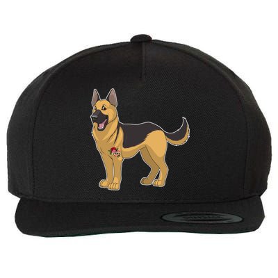 I Love Mom Tattoo German Shepard Wool Snapback Cap