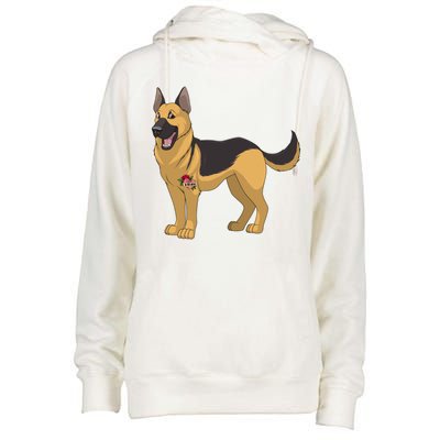 I Love Mom Tattoo German Shepard Womens Funnel Neck Pullover Hood