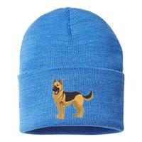 I Love Mom Tattoo German Shepard Sustainable Knit Beanie