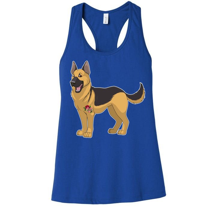 I Love Mom Tattoo German Shepard Women's Racerback Tank