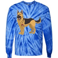 I Love Mom Tattoo German Shepard Tie-Dye Long Sleeve Shirt