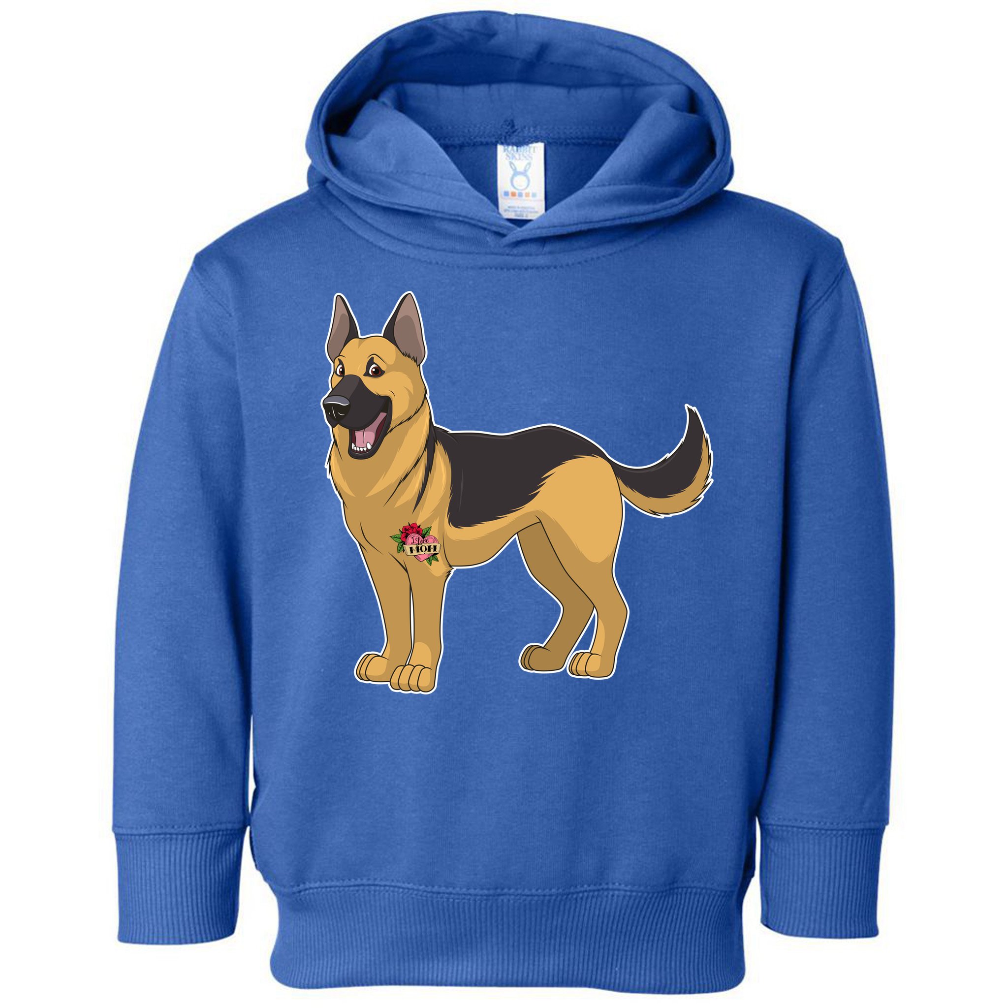 I Love Mom Tattoo German Shepard Toddler Hoodie
