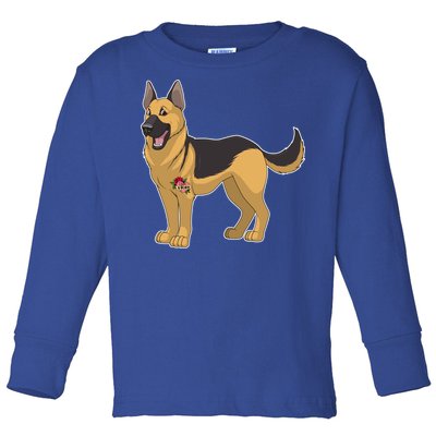 I Love Mom Tattoo German Shepard Toddler Long Sleeve Shirt