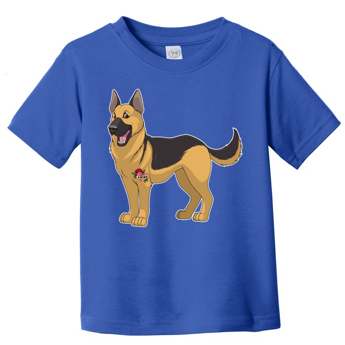 I Love Mom Tattoo German Shepard Toddler T-Shirt