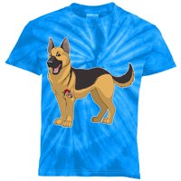 I Love Mom Tattoo German Shepard Kids Tie-Dye T-Shirt