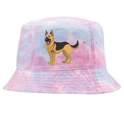 I Love Mom Tattoo German Shepard Tie-Dyed Bucket Hat