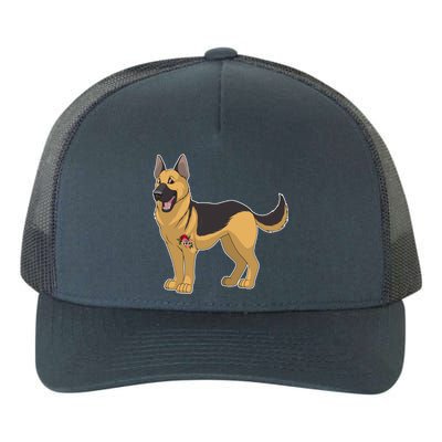 I Love Mom Tattoo German Shepard Yupoong Adult 5-Panel Trucker Hat