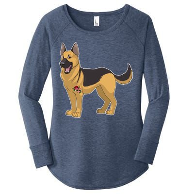 I Love Mom Tattoo German Shepard Women's Perfect Tri Tunic Long Sleeve Shirt