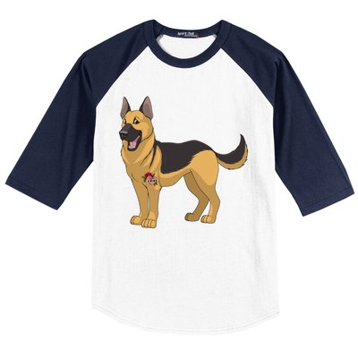 I Love Mom Tattoo German Shepard Baseball Sleeve Shirt