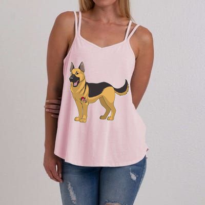 I Love Mom Tattoo German Shepard Women's Strappy Tank