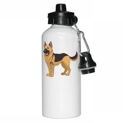 I Love Mom Tattoo German Shepard Aluminum Water Bottle