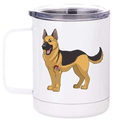 I Love Mom Tattoo German Shepard 12 oz Stainless Steel Tumbler Cup