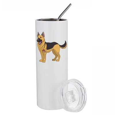 I Love Mom Tattoo German Shepard Stainless Steel Tumbler