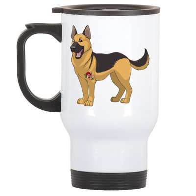 I Love Mom Tattoo German Shepard Stainless Steel Travel Mug