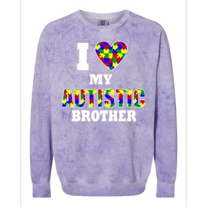 I Love My Autistic Brother Autism Colorblast Crewneck Sweatshirt